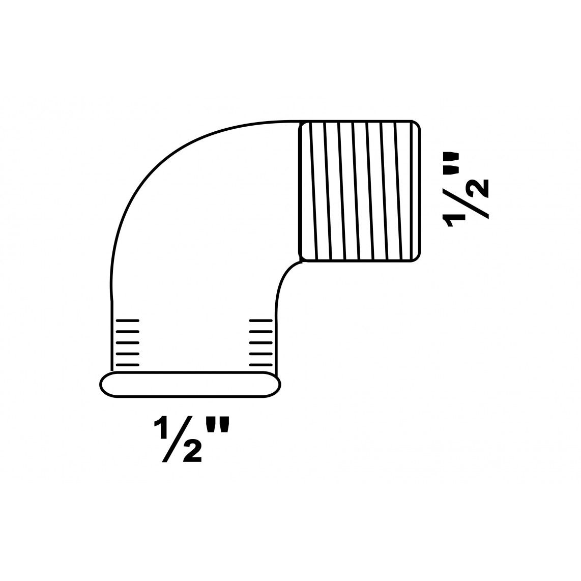 989721055 GI knie 90°, gegalvaniseerd, 1/2"BI x 1/2"BU, (92) vue 2