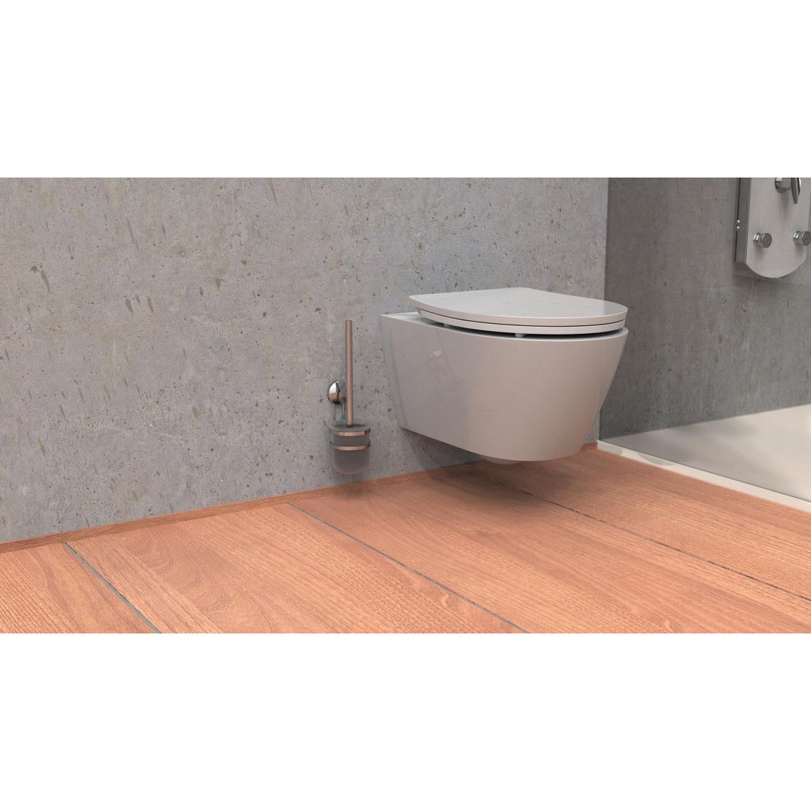 BA0205 Toiletborstelhouder voor wandmontage, chroom, om te lijmen of schroeven vue 9
