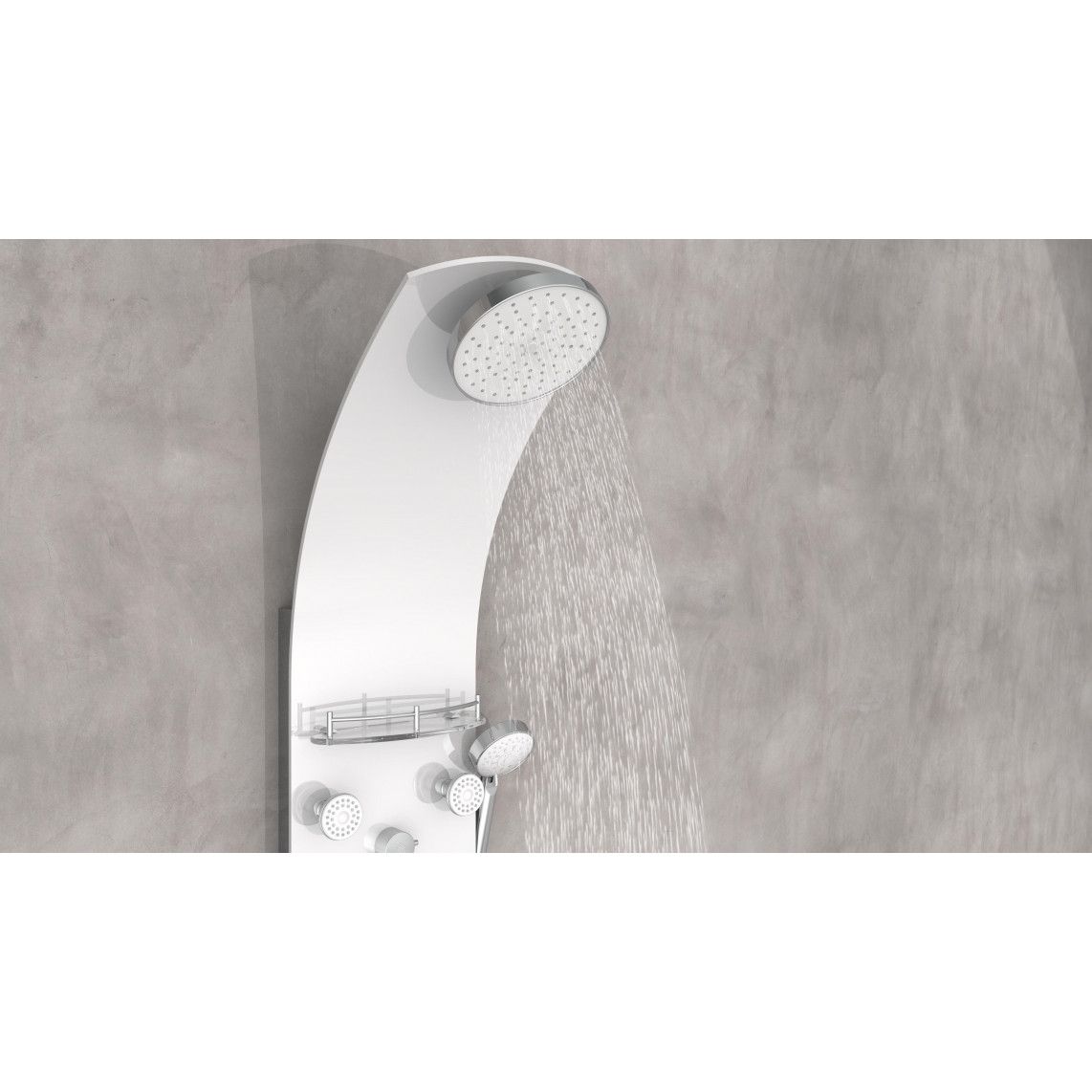 ORSP-YMSBW KARIBIK Panneau de douche, blanc vue 8
