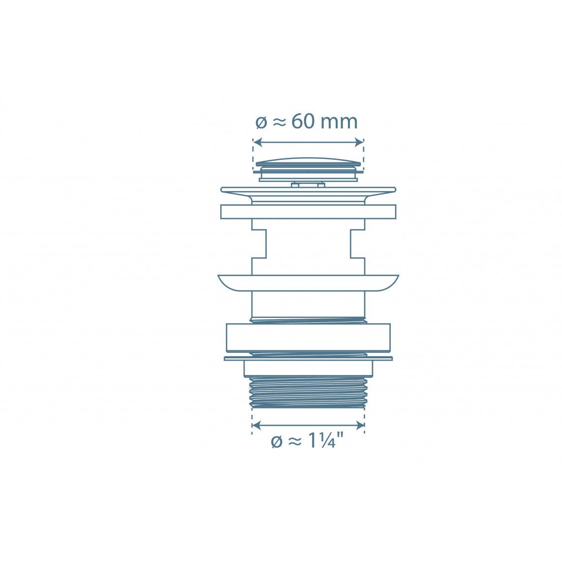 10618 Press waste met overloop, chroom, 1 1/4", o.a. voor 79710 vue 6