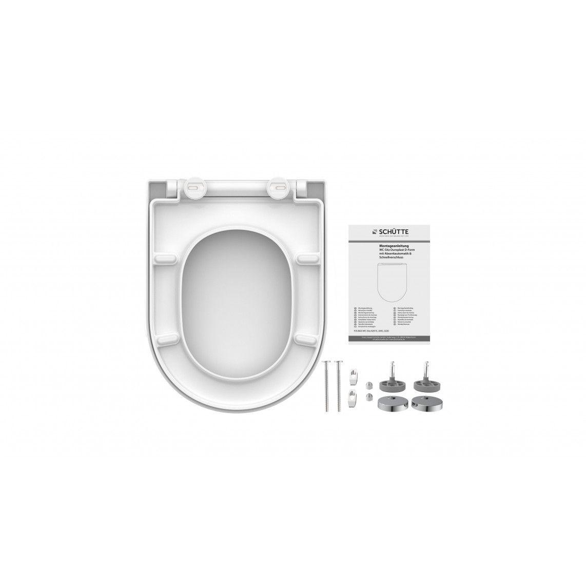 82910 abattant WC en Duroplast en forme de D WHITE, avec frein de chute et déclipsable vue 6