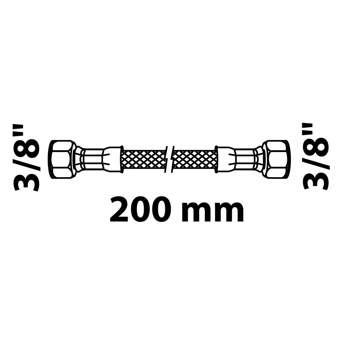 98627748 Flexaansluitslang 200 mm, 3/8"BI x 3/8"BI vue 2