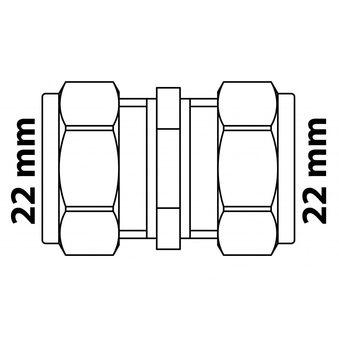 989454517 MS fitting, blanco, 22 mm, knelfitting voor koperen buis vue 4