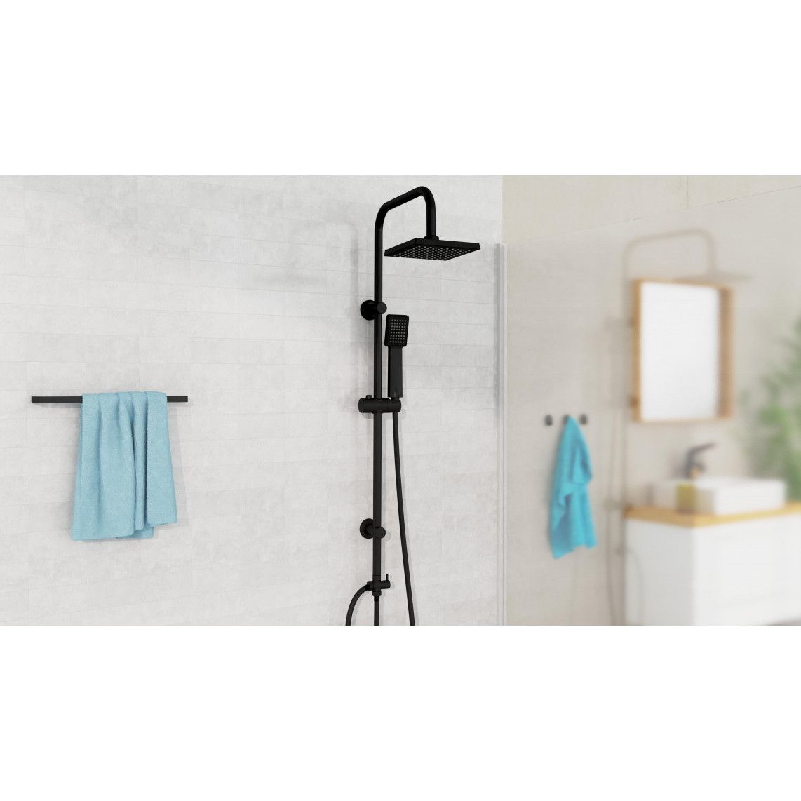 DX12004BL EASY ENERGY Set douche de pluie, noir mat vue 5