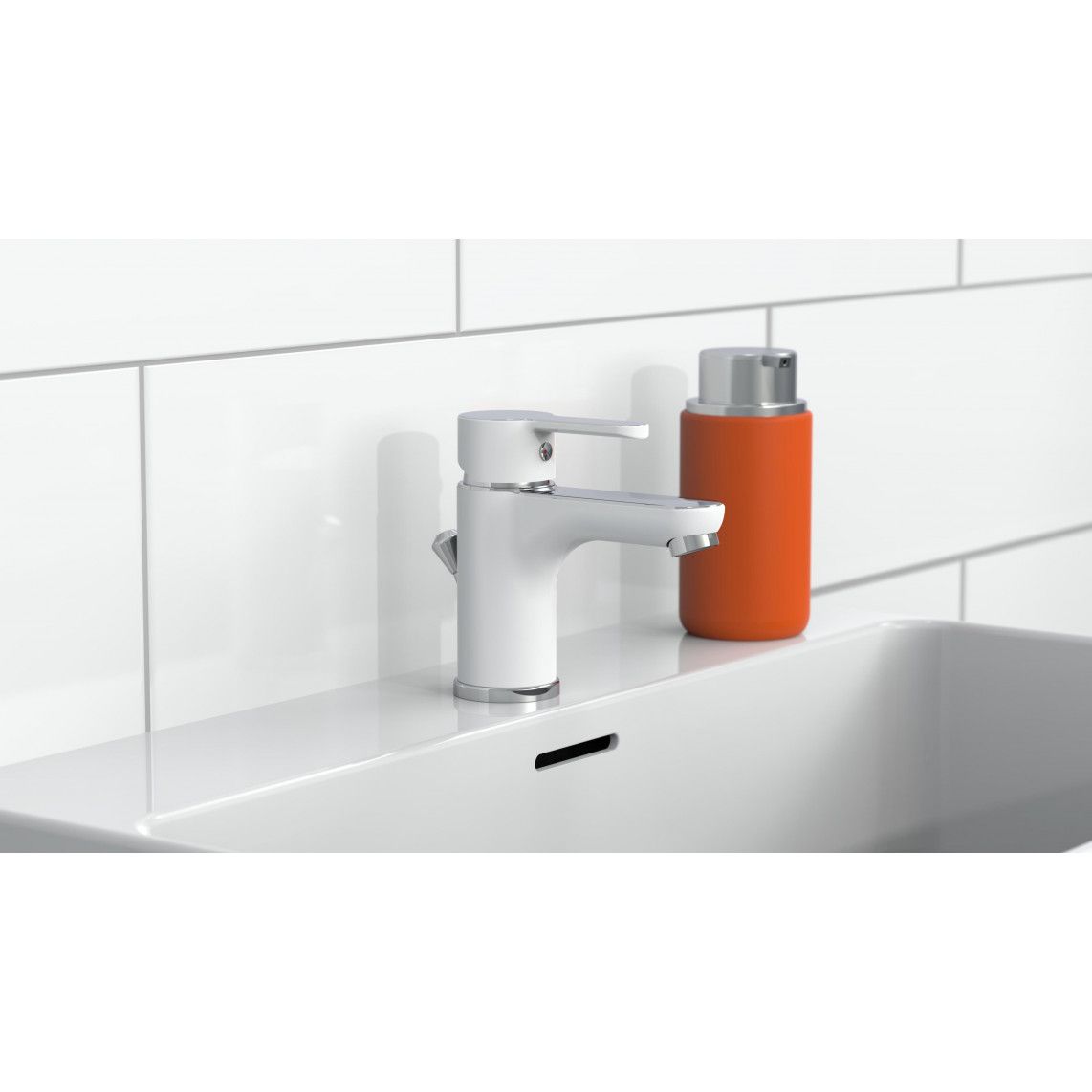 NI075DINWCR DIZIANI Mitigeur lavabo, blanc/chromé vue 11