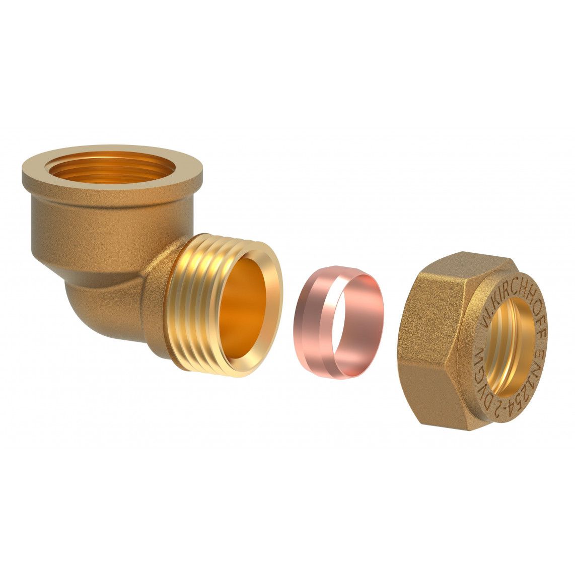 989452117 MS knie 90°, blanco, 15 mm x 1/2"BI, knelfitting voor koperen buis vue 3