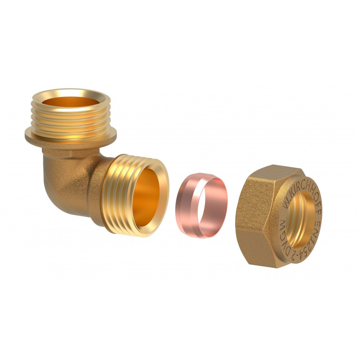 989452317 MS knie 90°, blanco, 18 mm x 1/2"BU, knelfitting voor koperen buis vue 3