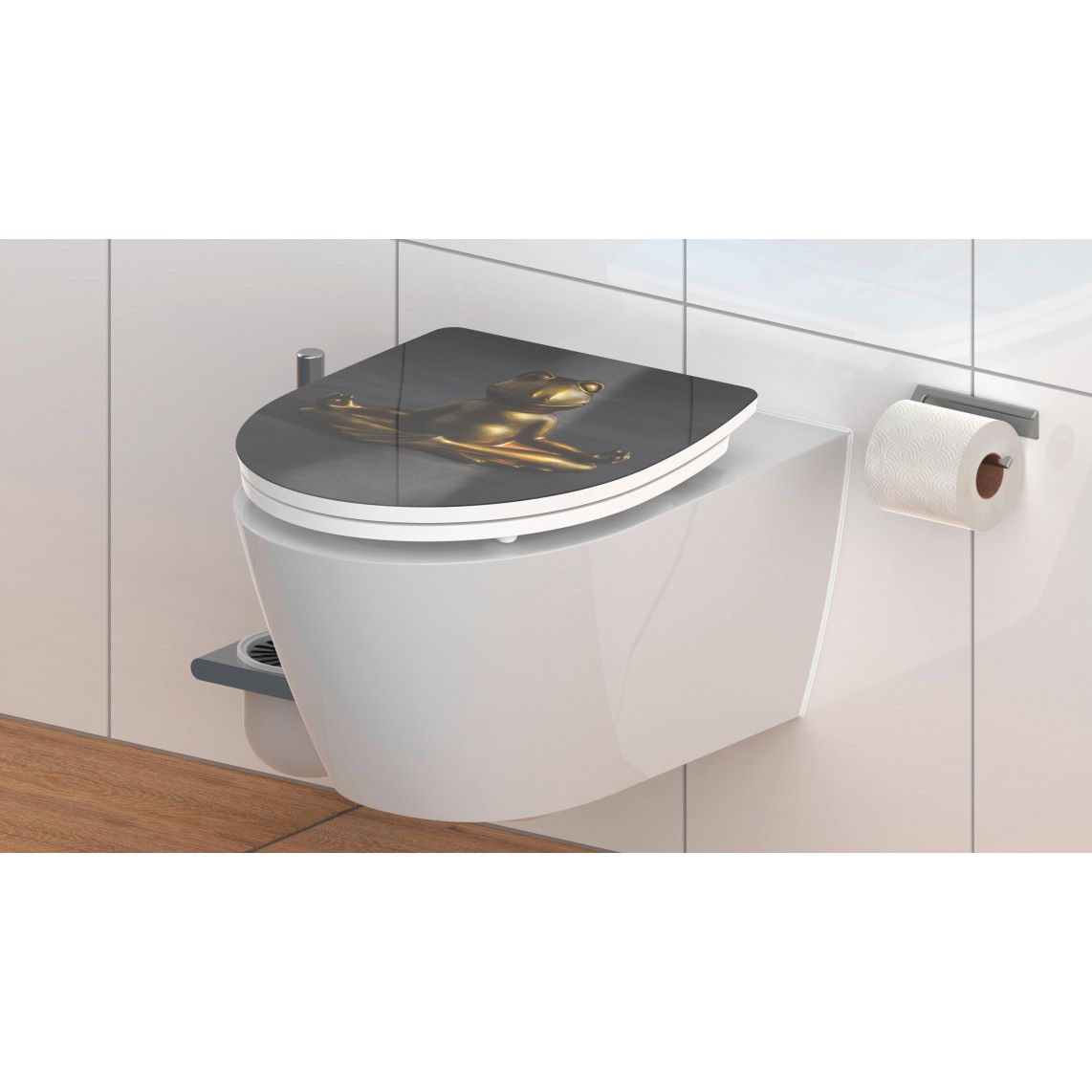 82581 Duroplast HG Toilet seat RELAXING FROG, with soft close and quick release vue 6