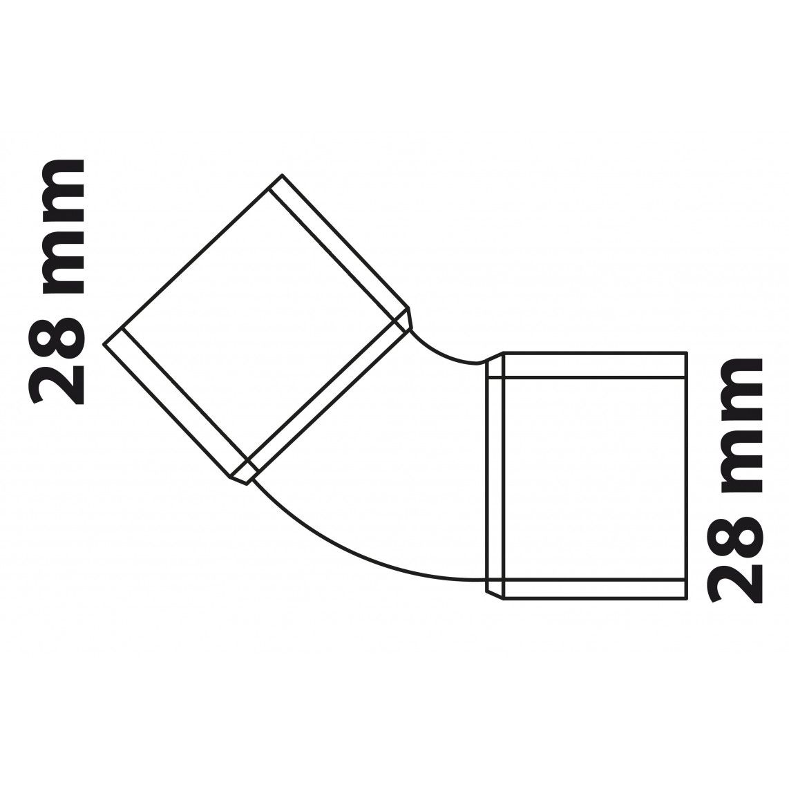 989115055 CU arc 45°, vierge, 28 mm, 2 manchons (5041) vue 4