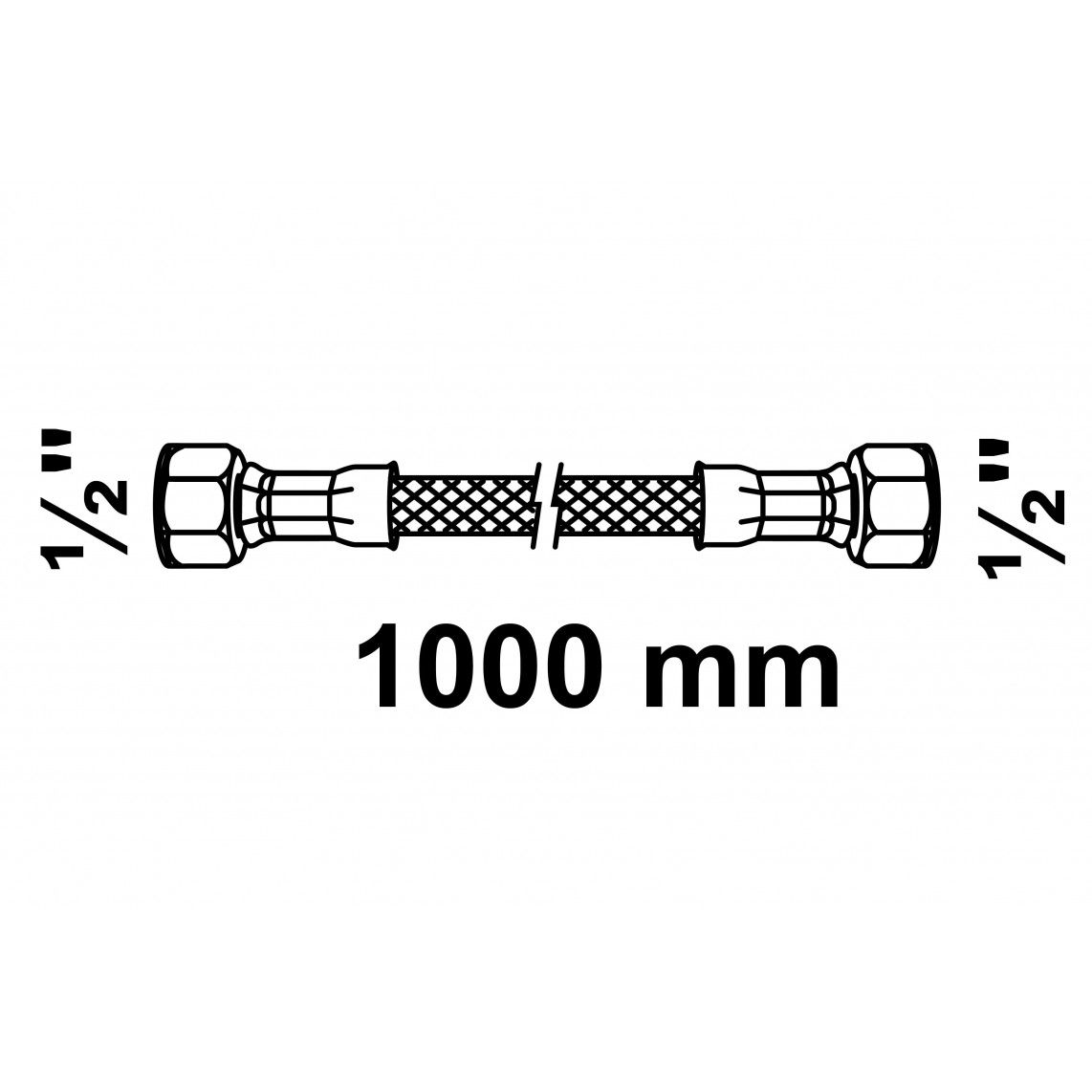 98628525 Flexaansluitslang 1000 mm, 1/2"BI x 1/2"BI vue 2