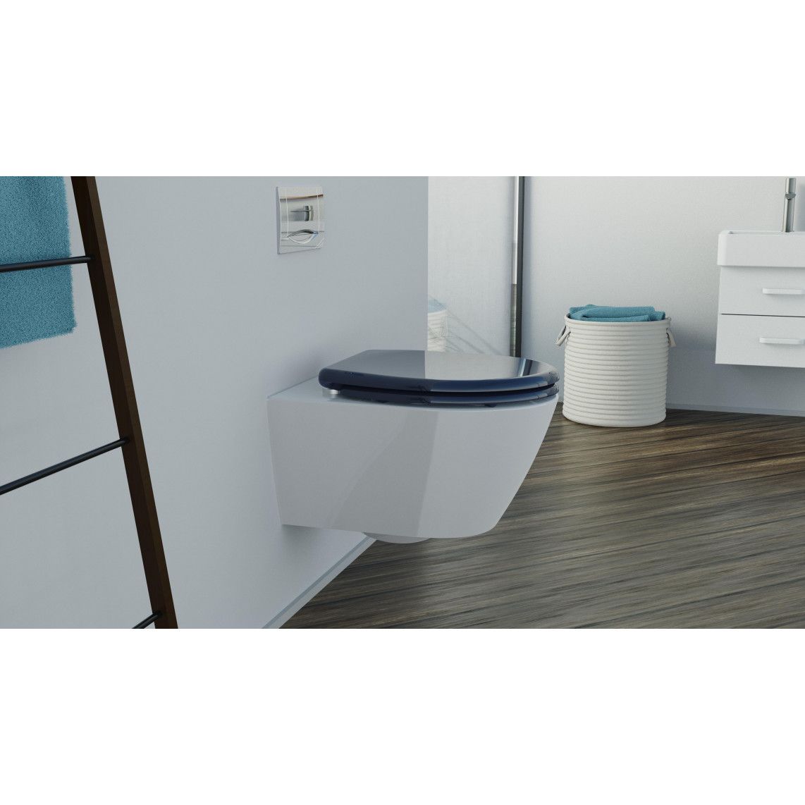 82304 Duroplast WC-zitting ANTHRAZIT, met valrem en afneembaar vue 9