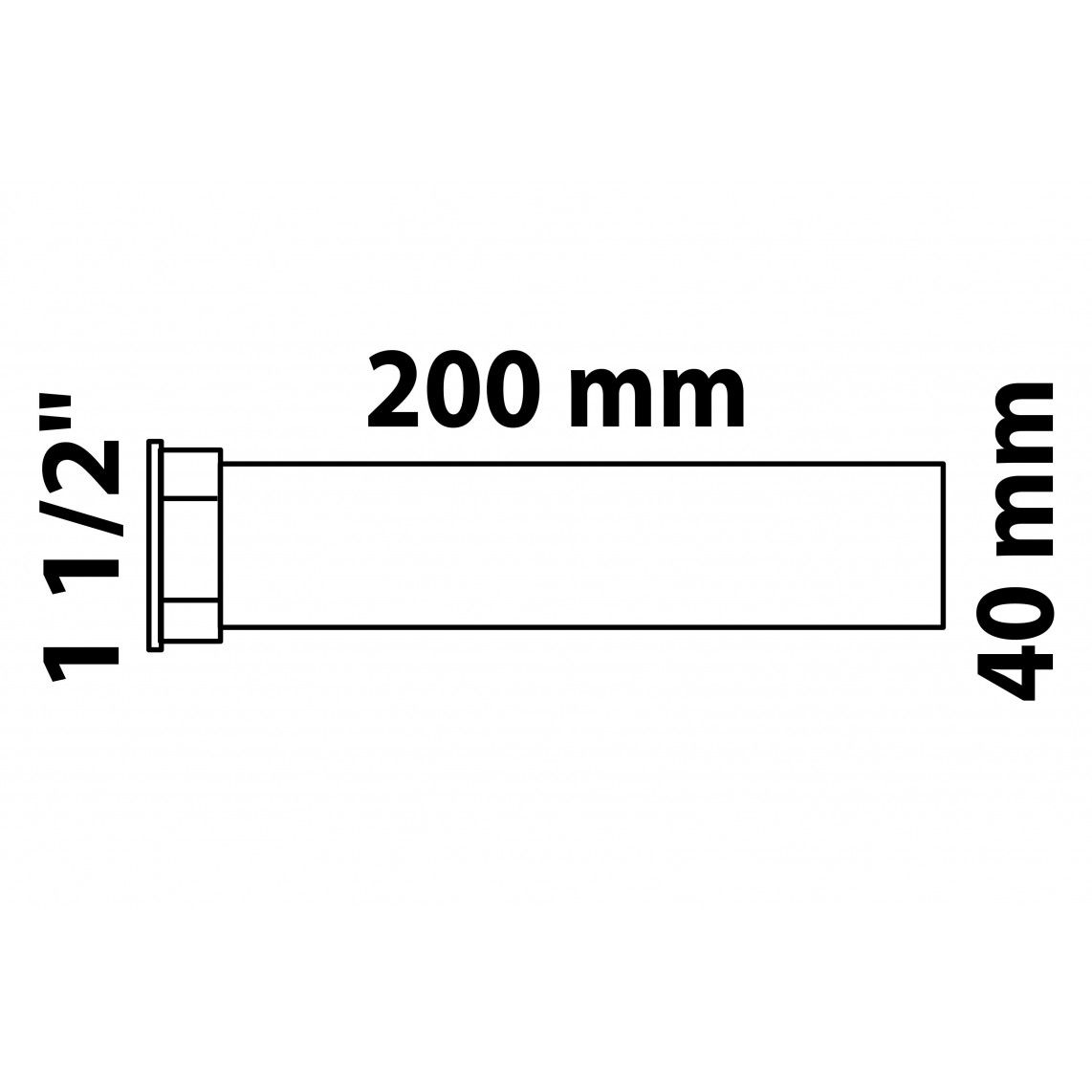 98837248 KS dompelbuis, wit, 1 1/2"BI x 200 mm, voor DN 40 mm sifon vue 2