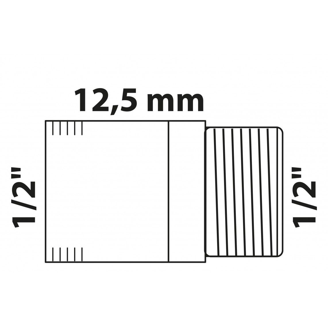 988942213 BR extension de robinet, vierge, 1/2" x 12,5 mm, (3525) vue 2