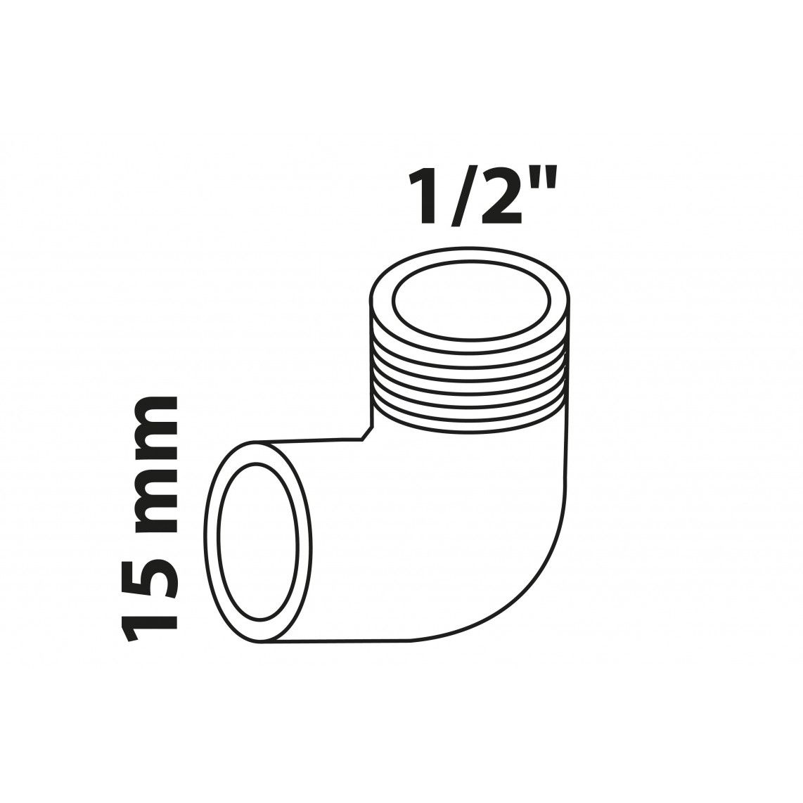 989211017 Transition angle 90°, red brass, 15 mm x 1/2" male, 1 socket vue 2