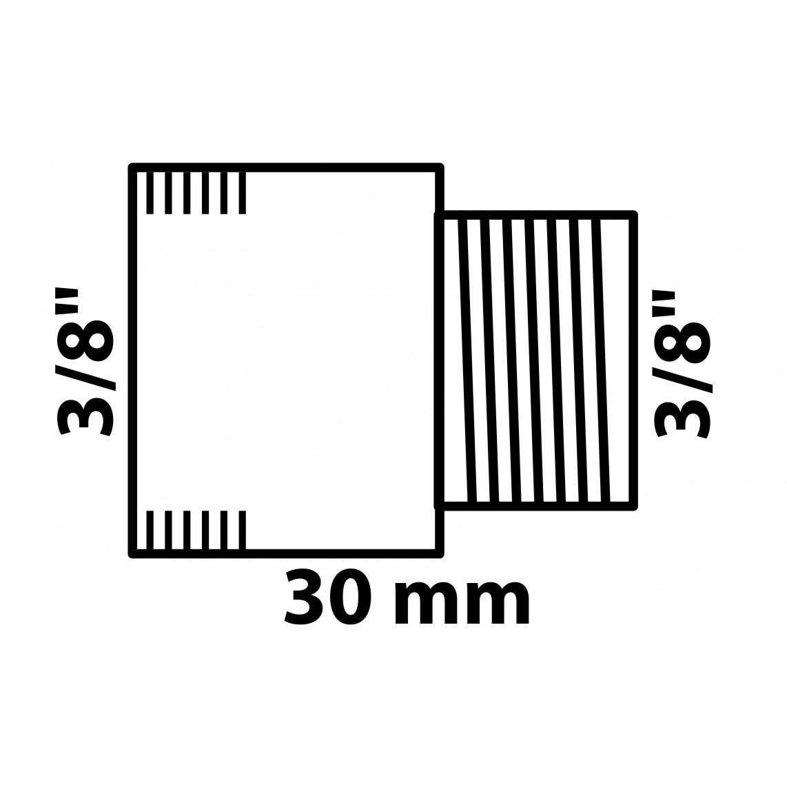 989312155 MS kraan verlengstuk, chroom, 3/8" x 30 mm, vue 2