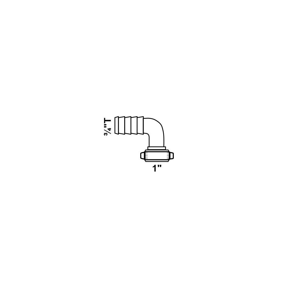 987388648 Half angle screw connection, brass, 1"M x 3/4" sleeve vue 2