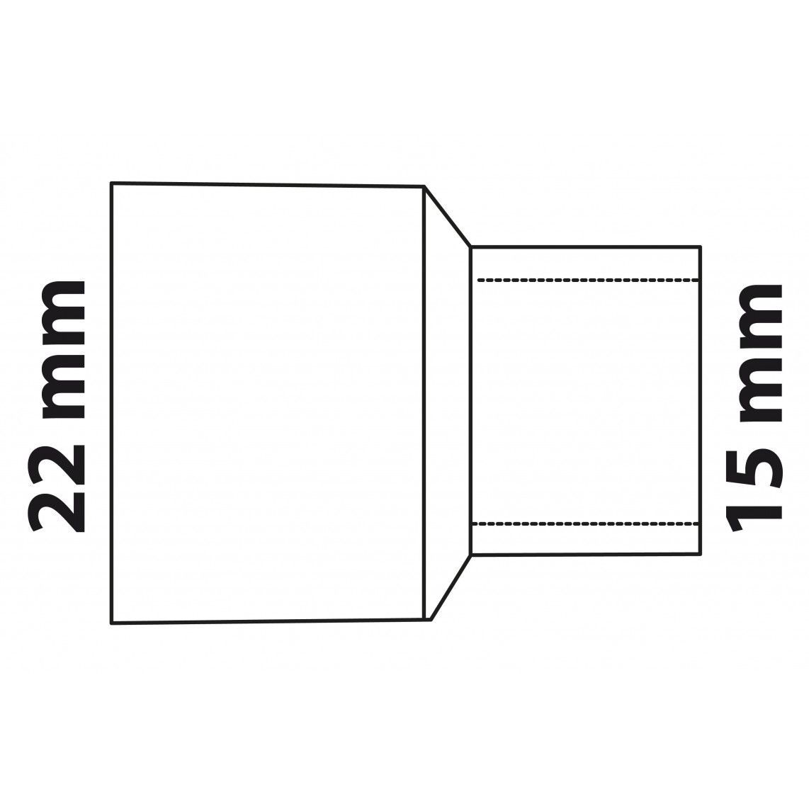 989074017 CU verloopnippel, blanco, 22 mmA x 15 mm, 1 mof, (5243) vue 2