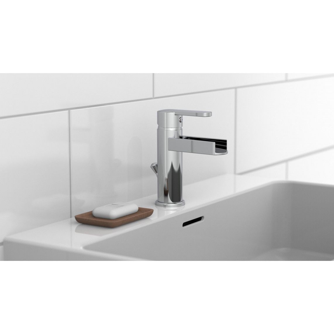 26110 NIAGARA Wastafelkraan, met waterval uitloop, chroom vue 5