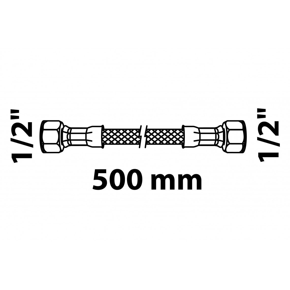 98627878 Flexaansluitslang 500 mm, 1/2"BI x 1/2"BI vue 2