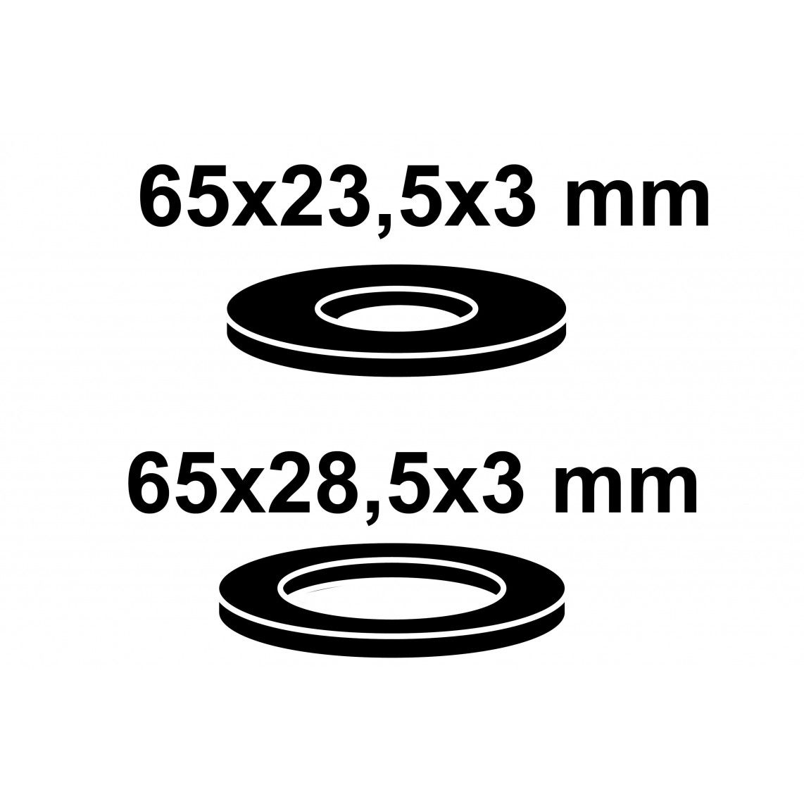98028128 Cistern gasket set WISA, black, 65 x 23,5 x 3 mm /65 x 28,5 x 3mm (2x) vue 2