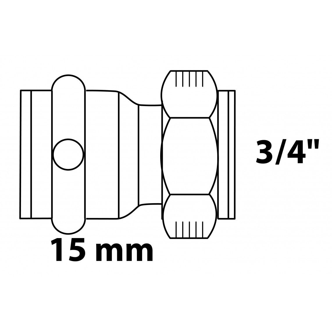 988628554 BR overgang schroefverbinding, blanco, 15 mm x 3/4"BI, 1 mof, (P4355) vue 3