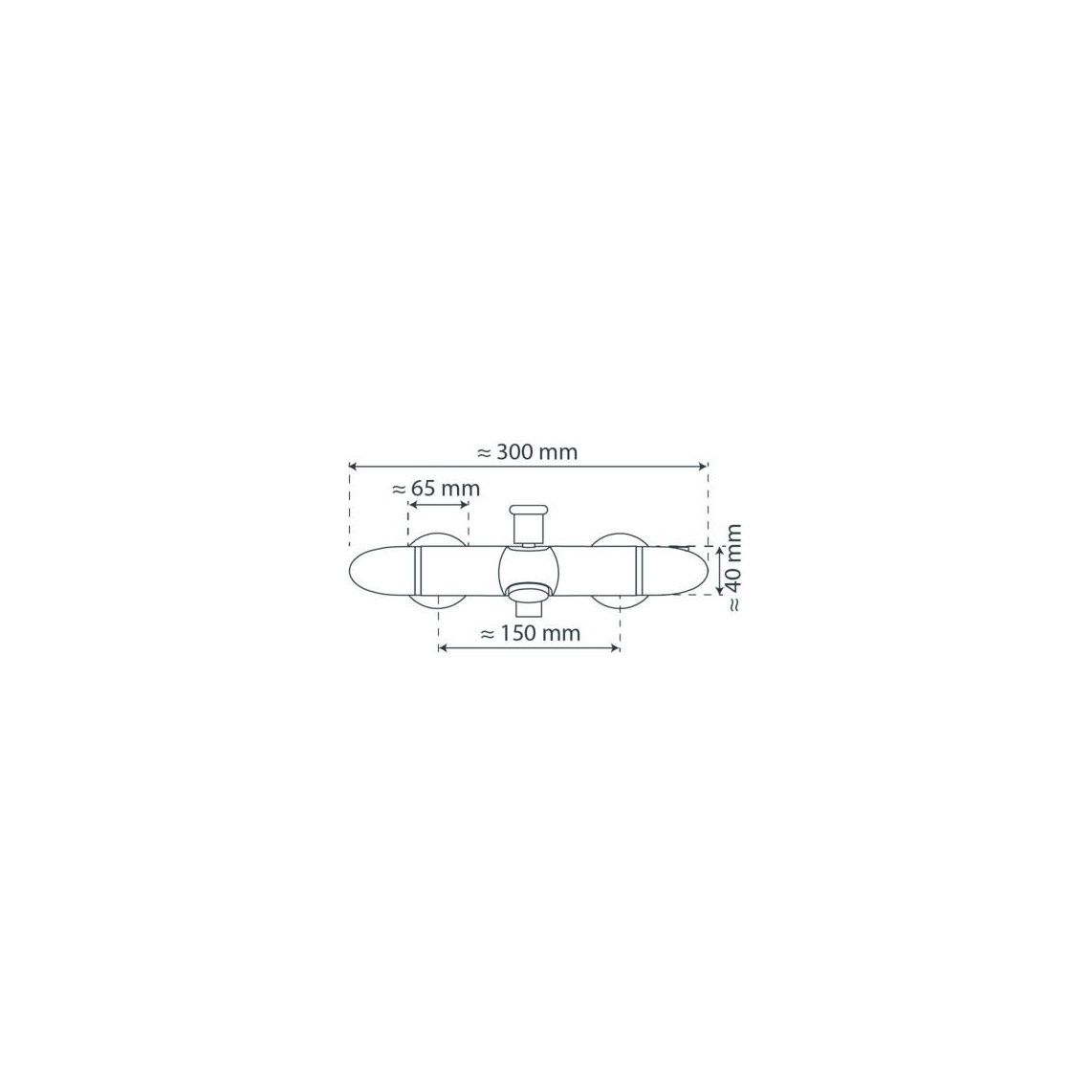 52440 SUPRA Thermostatische badkraan, chroom vue 3