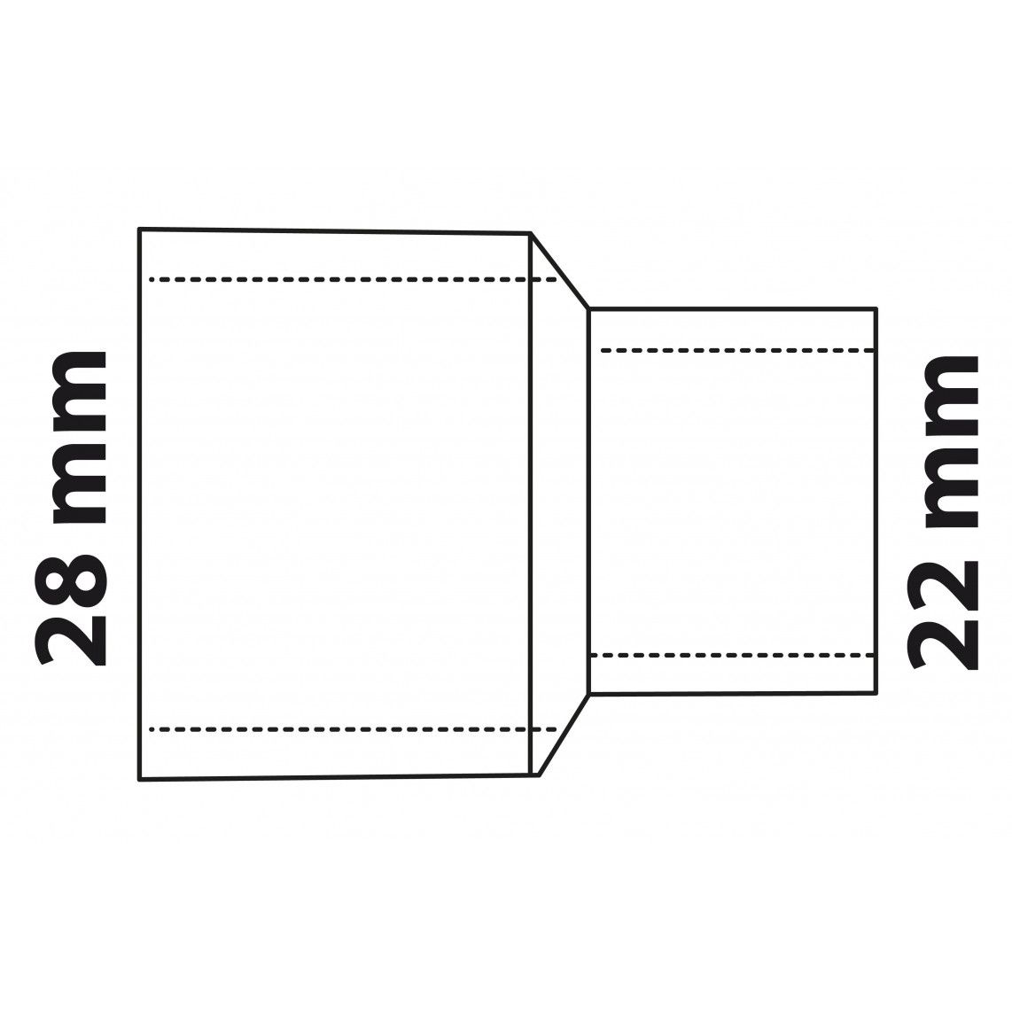 989065017 CU verloopsok, blanco, 28 mm x 22 mm, 2 mofen, (5240) vue 3
