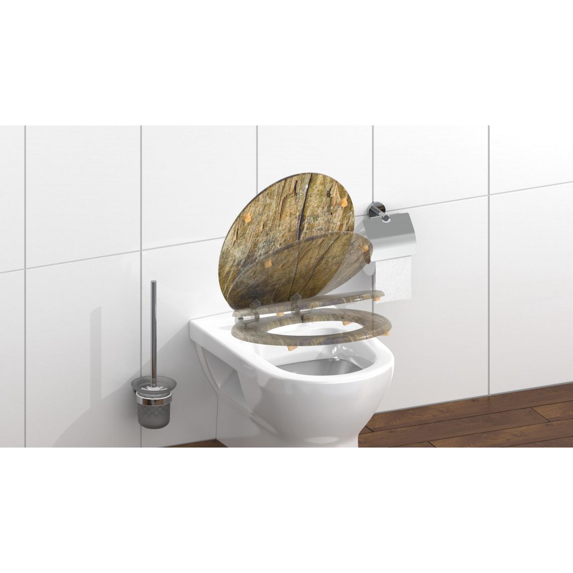 80124 MDF WC-zitting SOLID WOOD, met valrem vue 9