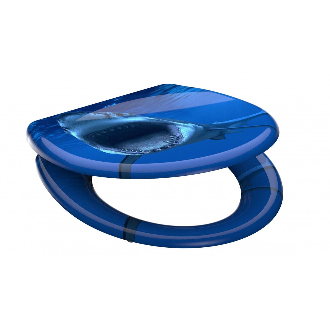 82371 Duroplast WC-zitting SHARK, met valrem en afneembaar vue 2
