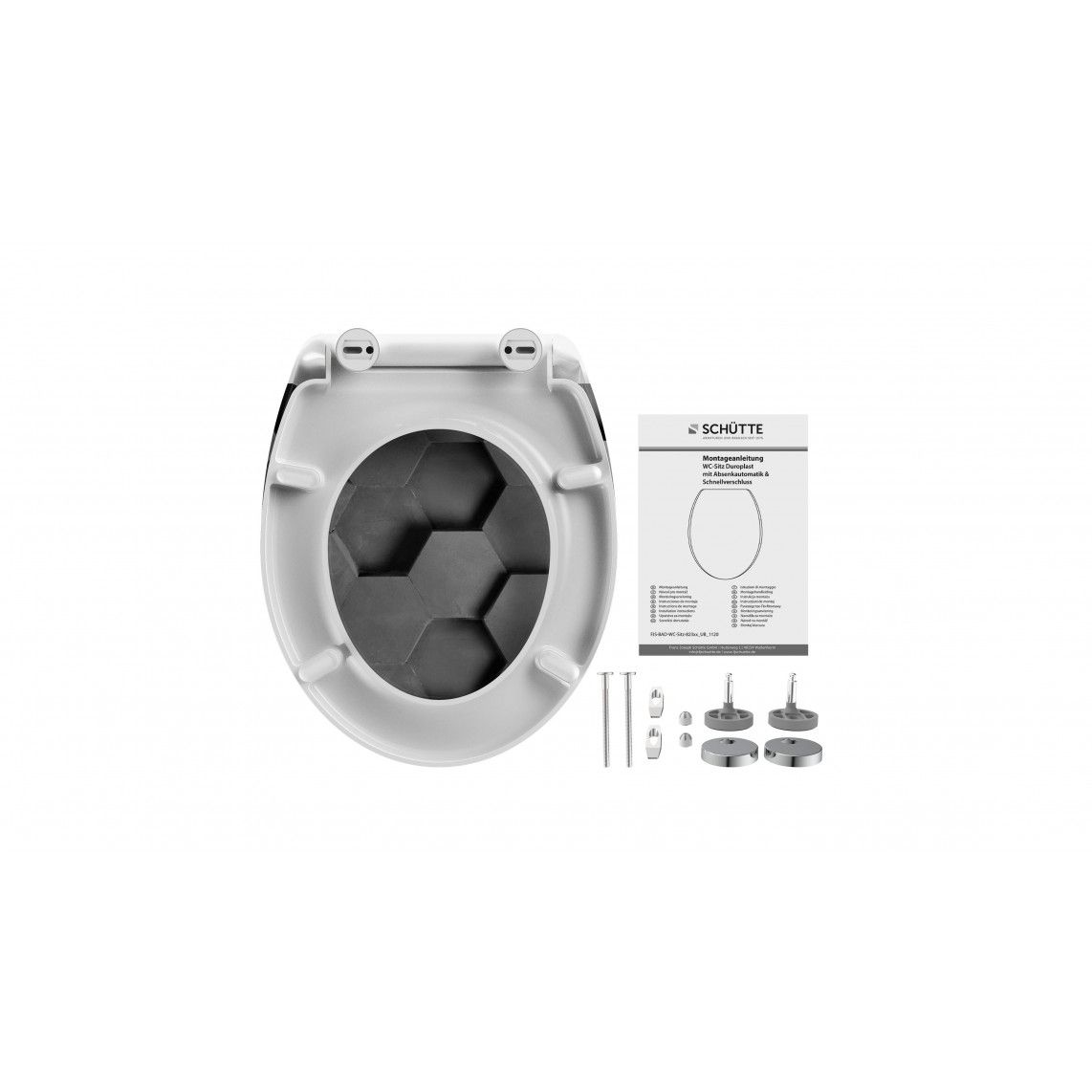 82392 abattant WC en Duroplast GREY HEXAGONS, avec frein de chute et déclipsable vue 7