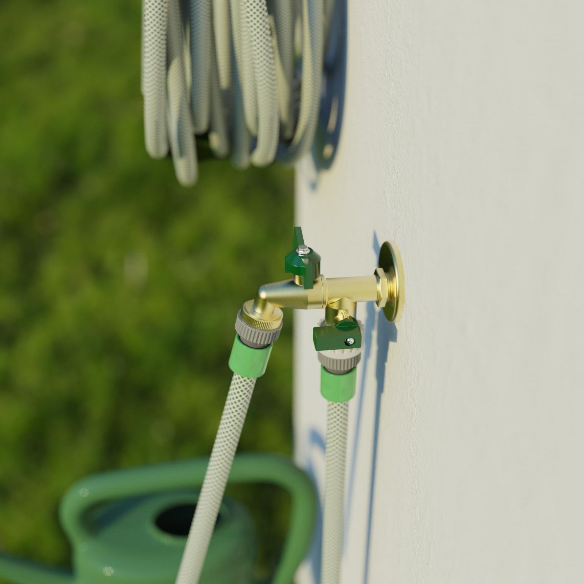 99720224 2-ways-ball-outlet valve, brass, 1/2" male x 3/4" male x 3/4" male vue 10