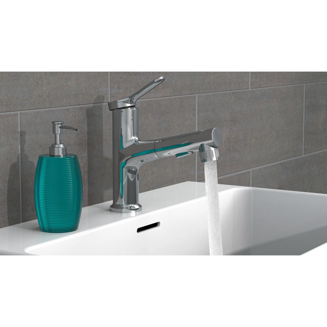 NI075VARCR VARIABILE Wash basin mixer, chrome, with pull-out sprayer vue 7