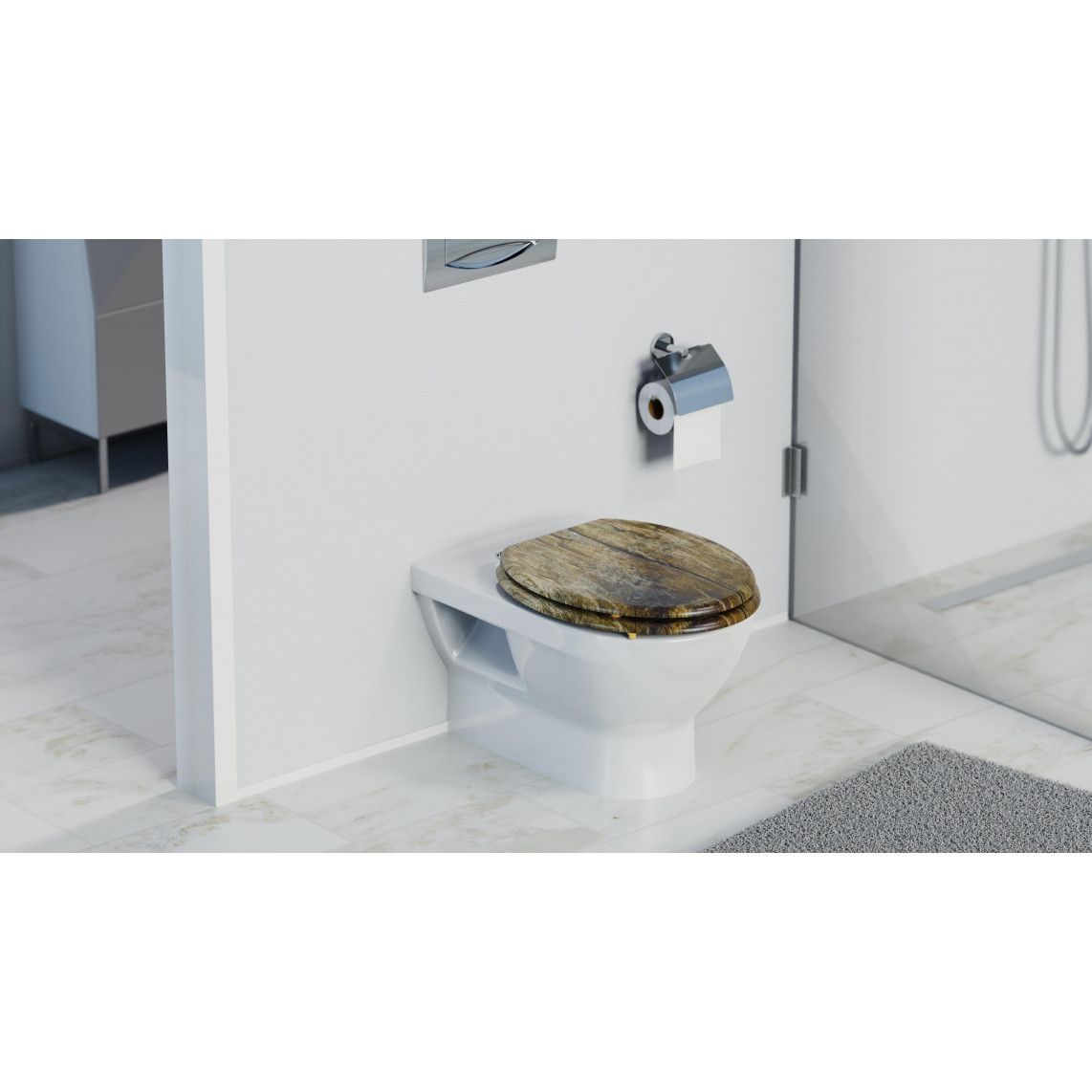 80024 MDF Toilet seat SOLID WOOD vue 10