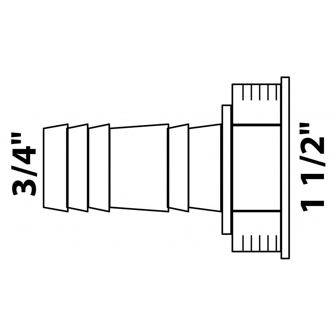 988384419 ECO-SAVE KS toestelaansluiting, Grijs, 1 1/2"BI x 3/4"T, voor sifon voor wasmachine vue 2