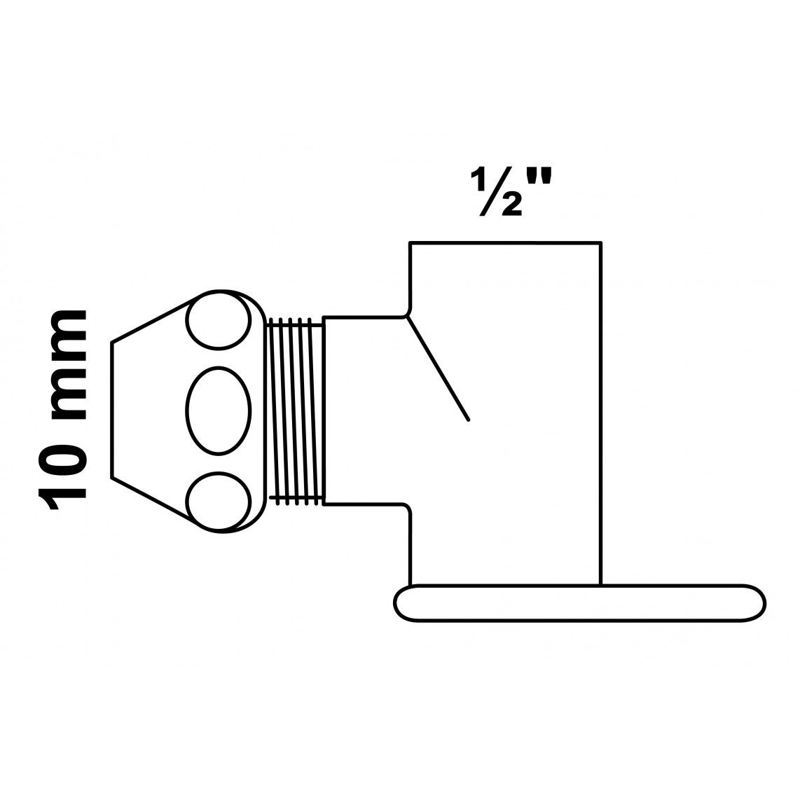 989126048 MS knelfitting-wandplaat, chroom, 1/2"BI x 10 mmQ vue 2