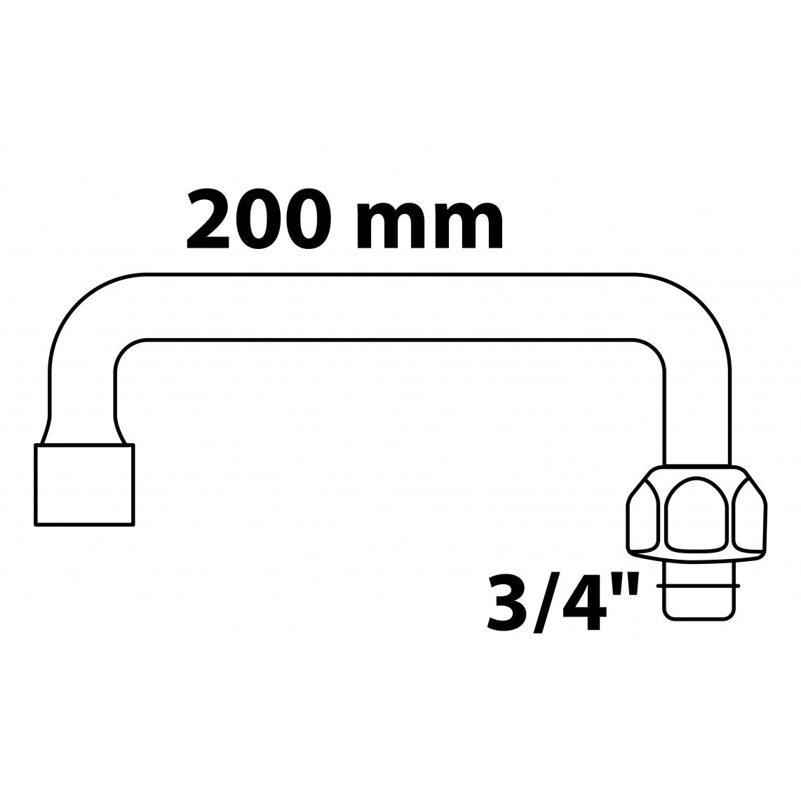 98953318 U-sortie de tuyau, chromé, 3/4" x 200 mm vue 2
