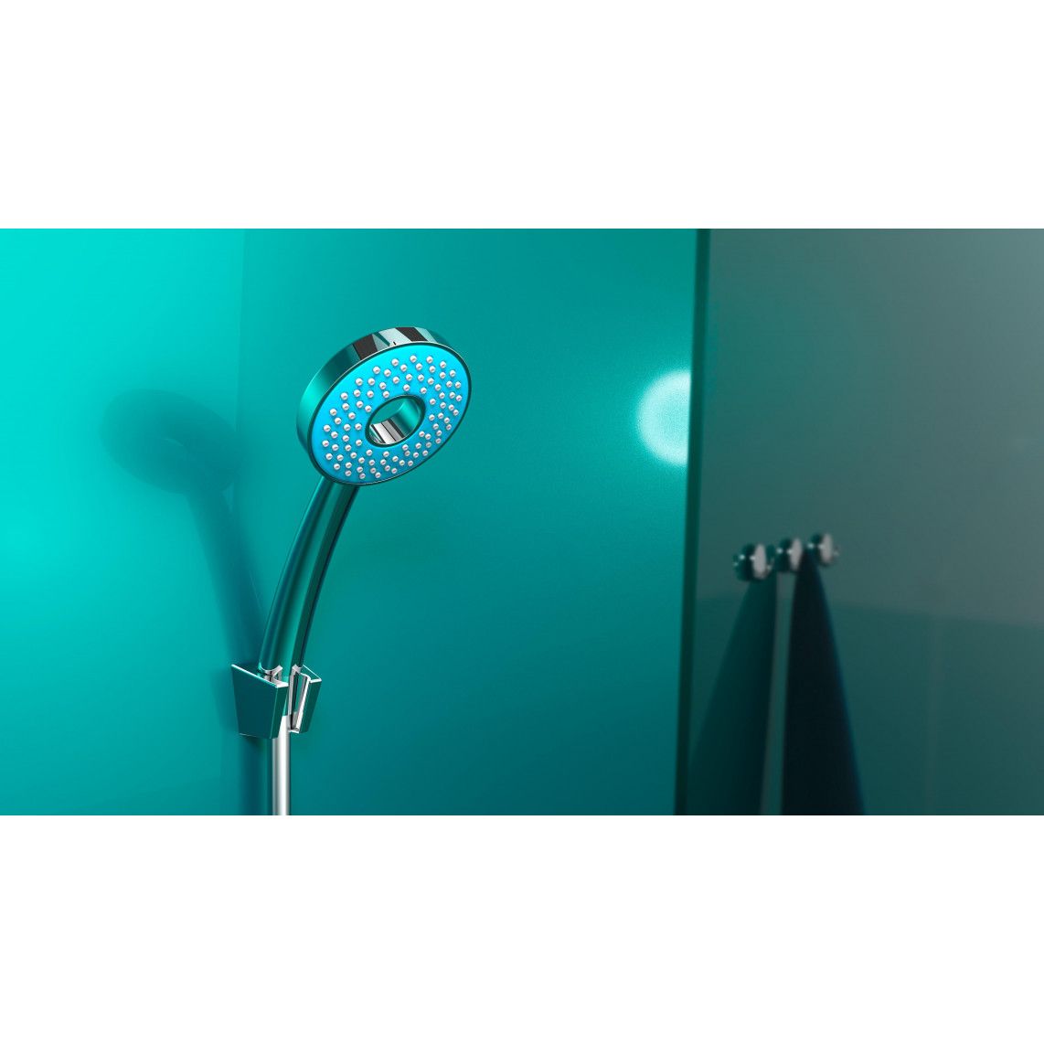 DX6061 RIO Handdouche, Chroom/turquoise vue 3