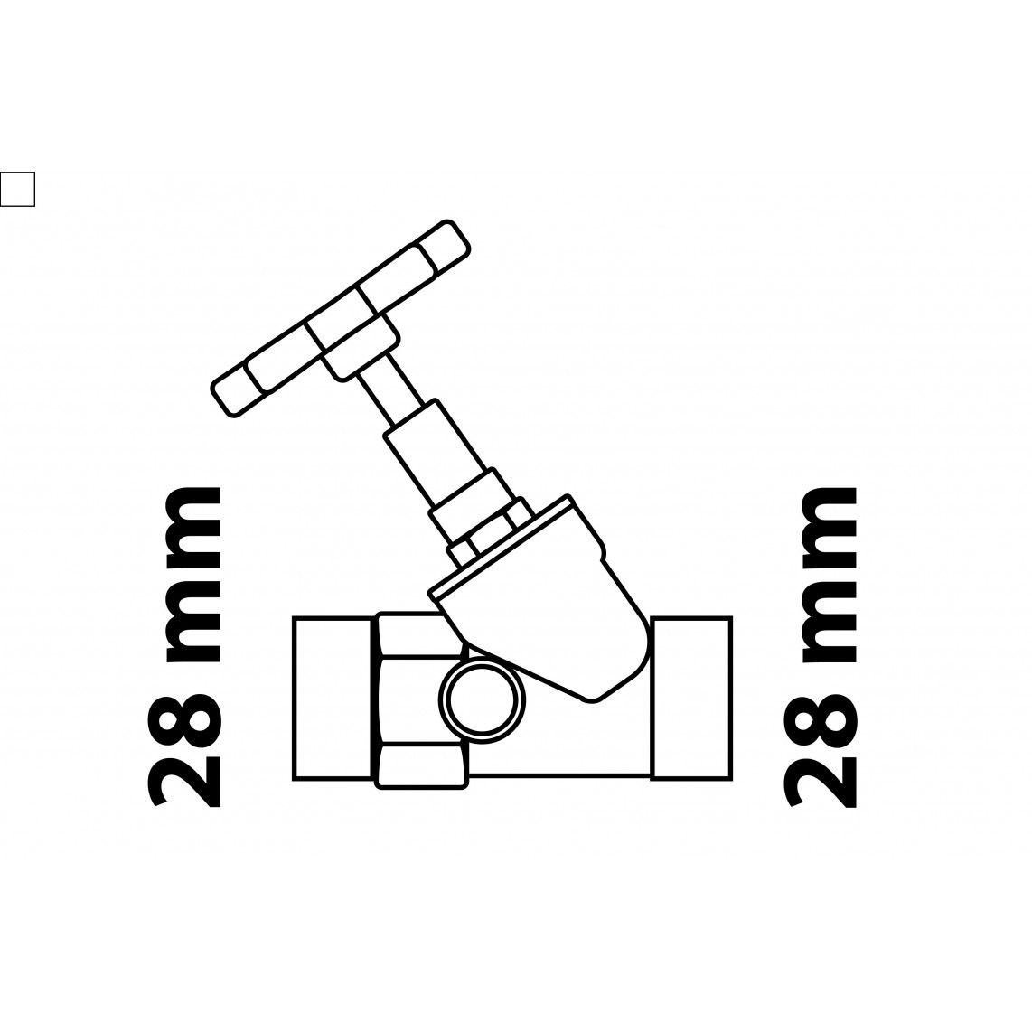 989179255 vanne à siège incliné, 28 mm, sans vidage vue 2