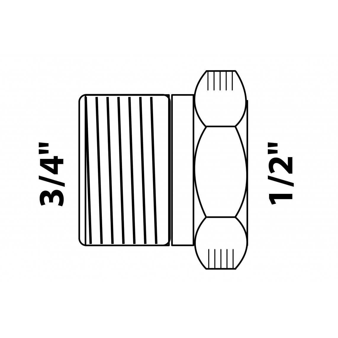 989332355 messing verloopstuk, blanco, 3/4"BU x 1/2"BI, vue 2