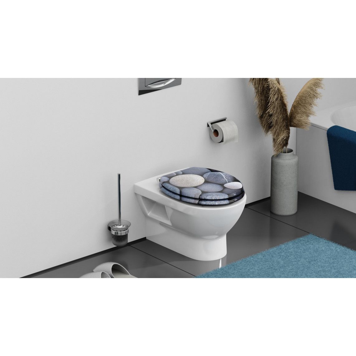 80130 abattant WC en MDF GREY STONES, avec frein de chute vue 10