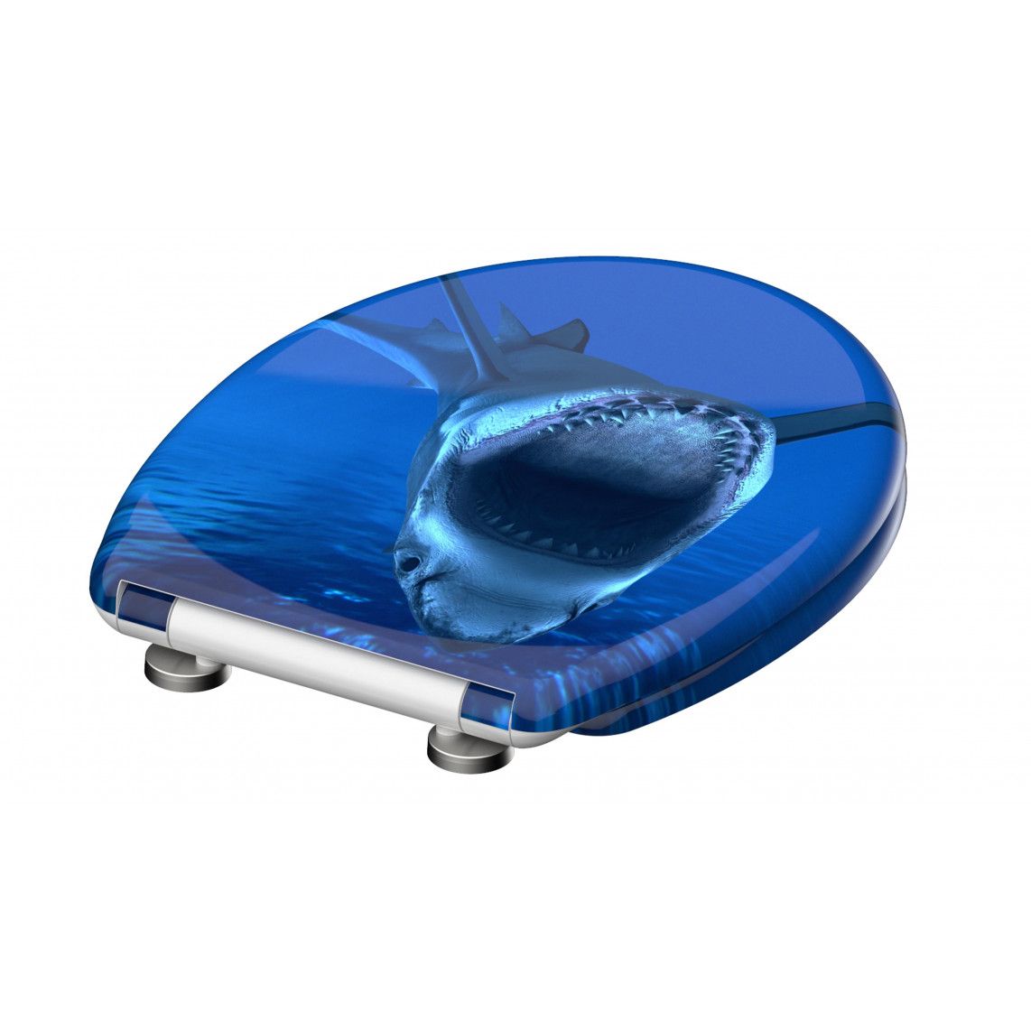 82371 Duroplast WC-zitting SHARK, met valrem en afneembaar vue 4