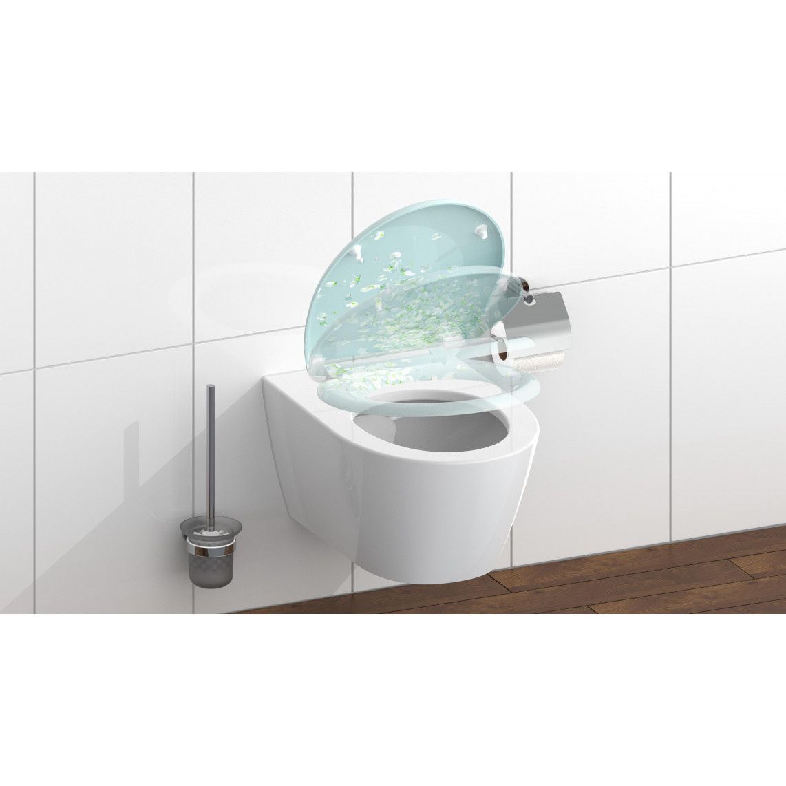 82381 abattant WC en Duroplast FLOWER IN THE WIND, avec frein de chute et déclipsable vue 10