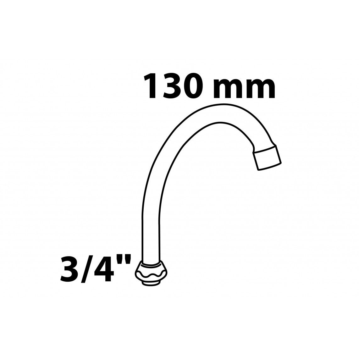 98953018 HU-sortie de tuyau, chromé, 3/4" x 130 mm vue 2