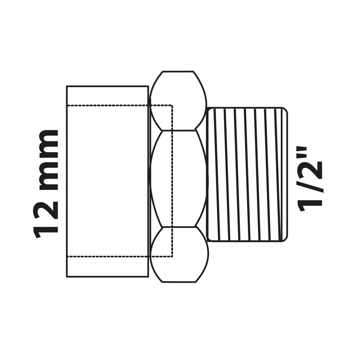 989087017 BR Mamelon de transition, vierge, 12 mm x 1/2" M, 1 manchon (4243g) vue 2