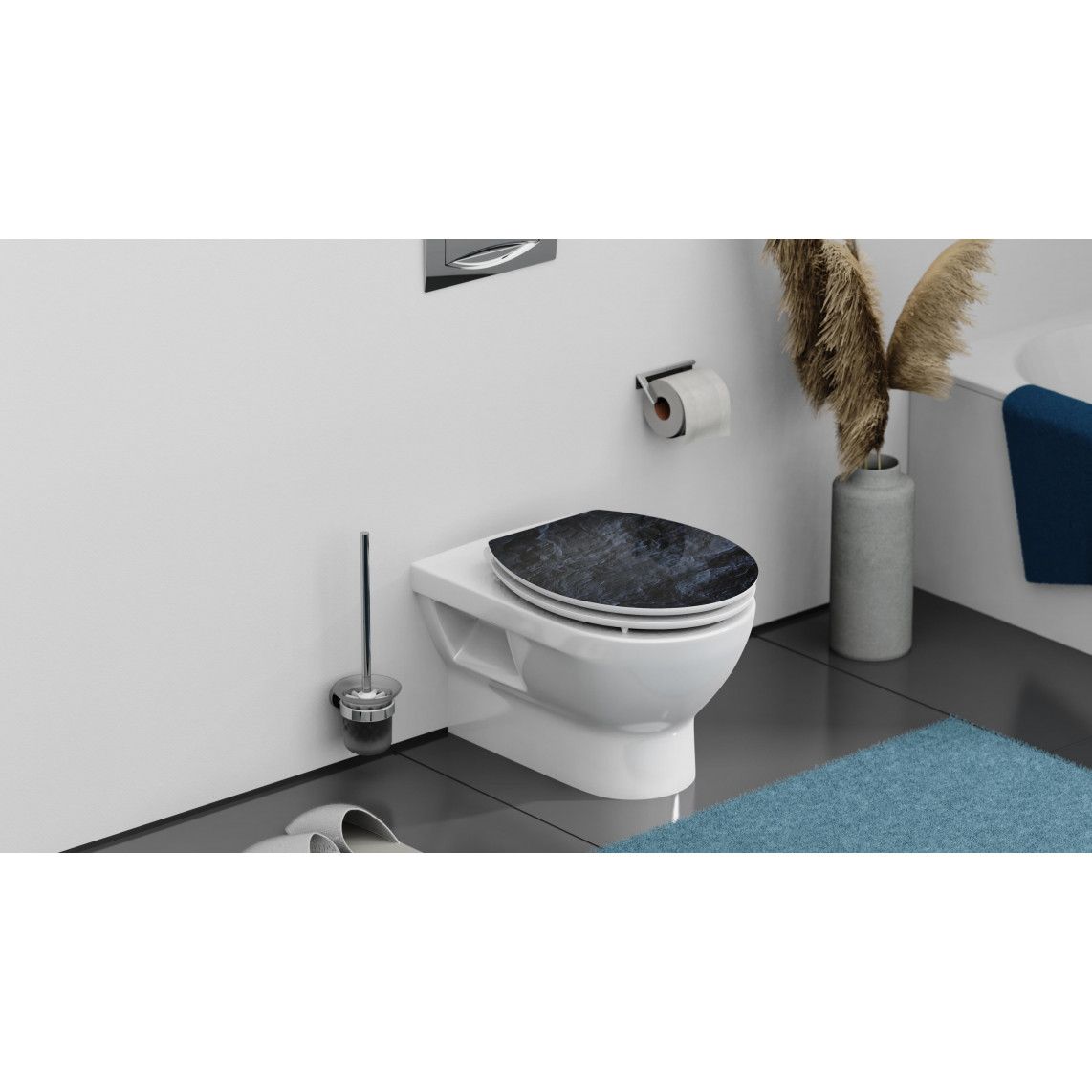 80535 abattant WC en MDF HG BLACK STONE, avec frein de chute vue 11