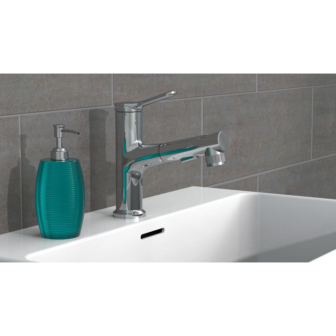NI075VARCR VARIABILE Wash basin mixer, chrome, with pull-out sprayer vue 6