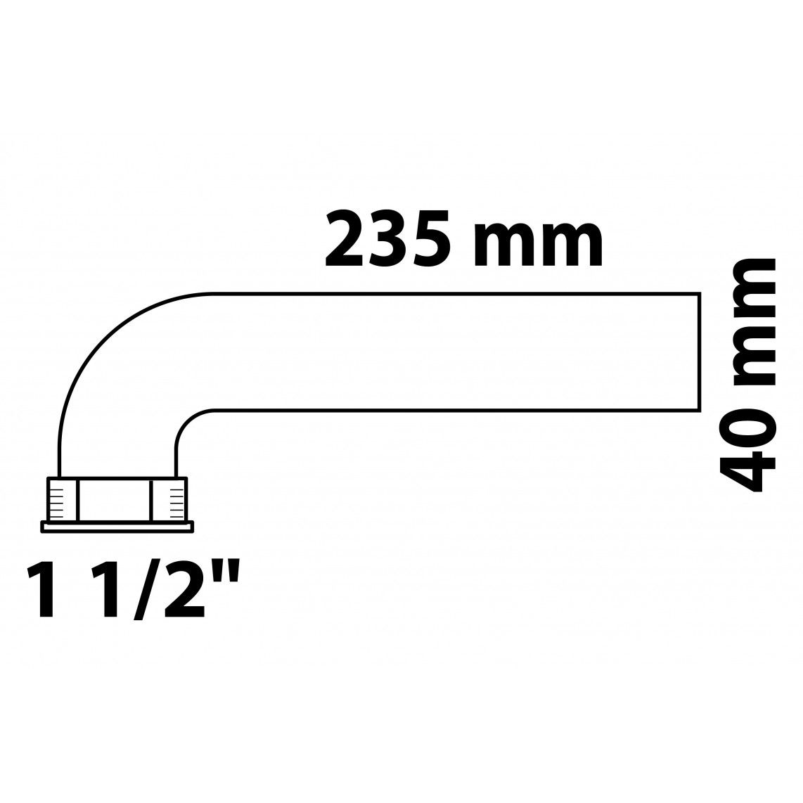 98837449 ECO-SAVE Outlet elbow, plastic, grey, 1 1/2" female x 235 x 40 mm vue 6