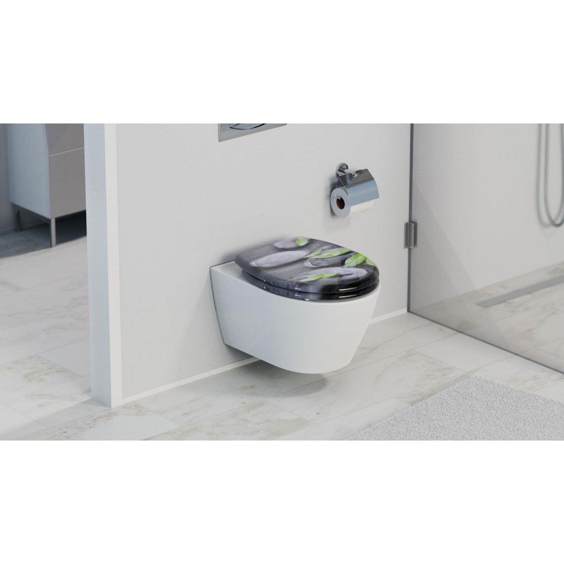 82374 abattant WC en Duroplast STONE, avec frein de chute et déclipsable vue 10