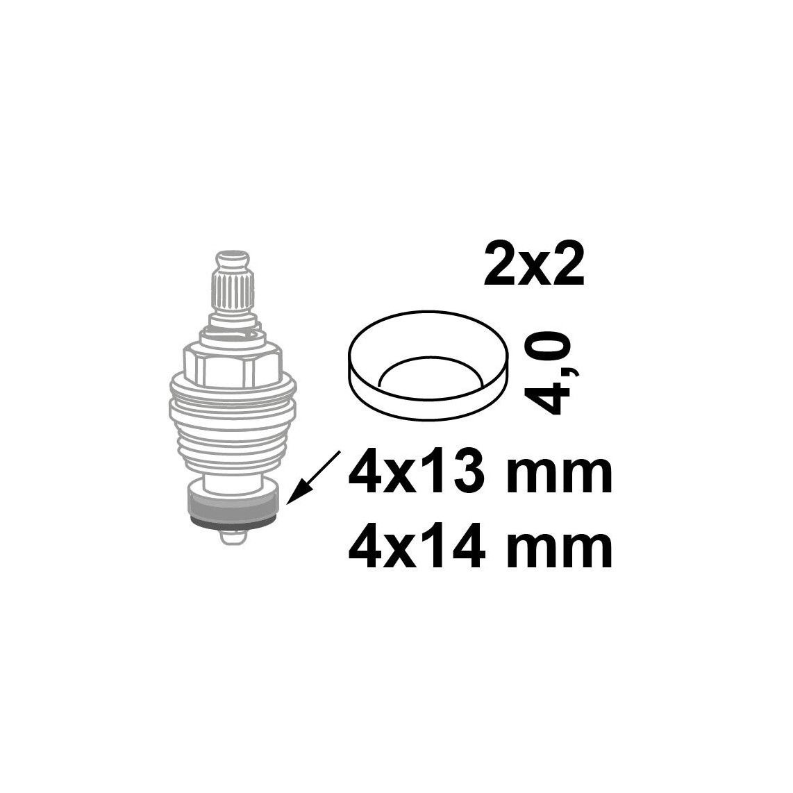 98696280 Assortiment de joints de tête de soupape, Caoutchouc, 4 x 13 x 4/4 x 14 x 4 mm pour tête (2x2) vue 2