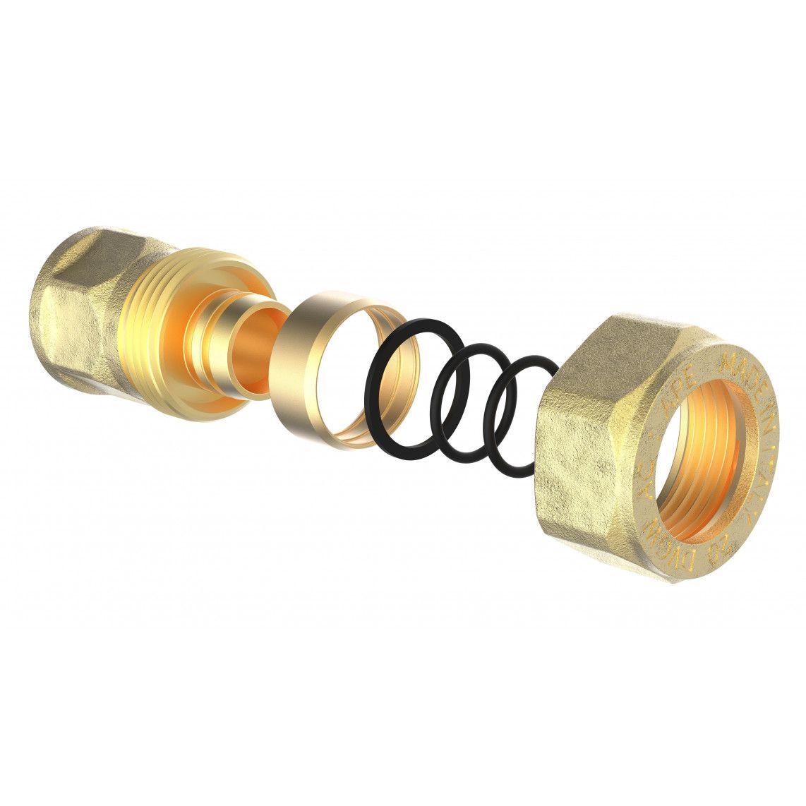 988903155 Transition piece, brass, 16 mm x 1/2" female, clamp fitting for multilayer pipe vue 3